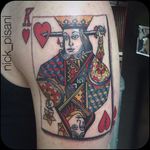 King and Queen Tattoo by Nick Pisani #kingandqueen #kingandqueentattoo #king #queen #playingcard #playingcardtattoo #cardtattoos #NickPisani