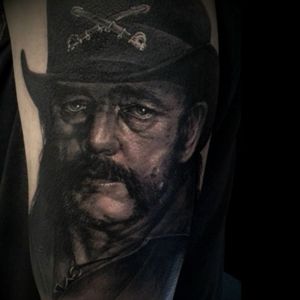 Lemmy tattoo by Nicko Metalink #NickoMetalink #blackandgrey #portrait #lemmy #motorhead