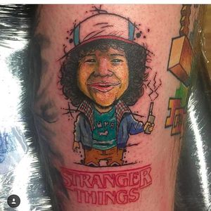 Dustin charicature from Stranger Things. Tattoo by Rossie @Rossiedemedici89 #StrangerThings #Netflix #tvshow #tvseries #DustinHenderson