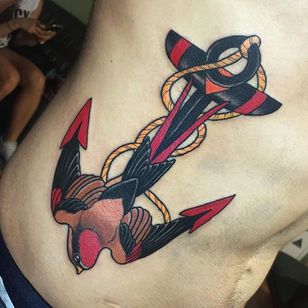 Tatuaje de un ancla por Alejandro Lopez