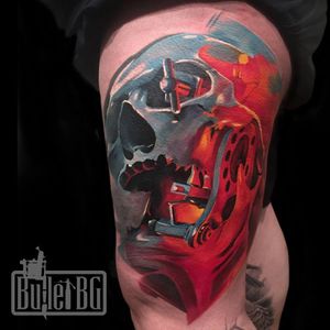 Skull tattoo by Bullet BG #BulletBG #paintingstyle #realistic #graphic #painting #skull