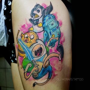 Por Guilherme Moraes #GuilhemeMoraes #brasil #brazil #brazilianartist #tatuadoresdobrasil #aquarela #watercolor #sketchstyle #colorido #colorful #nerd #geek #cartoon #comics #adventuretime #horadaaventura