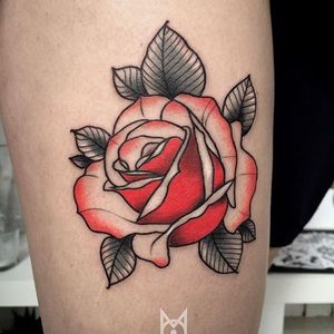 Rose Tattoo by Morgane Jeane #rose #rosetattoo #contemporarytattoos #delicatetattoo #moderntattoo #colorful #colorfultattoo #bestattoos #frenchtattoo #MorganeJeane