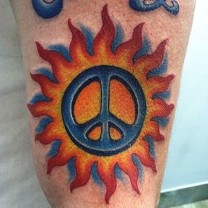 Peace Sign Tattoo by Erik Keifer @knife68 #ErikKeifer #Peace #PeaceSign #PeaceSignTattoo