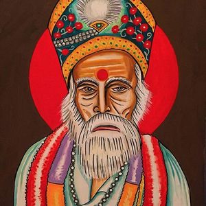 A portrait of Maha Siddhar Swami Kodi Thatha by Robert Ryan (IG—robertryan323). #fineart #paintings #woodblockprints #RobertRyan