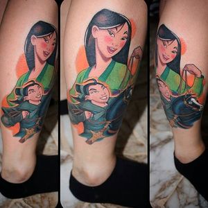 Mulan tattoo by Paolo Gnnochi. #mulan #disney #disneyprincess #chinese #waltdisney