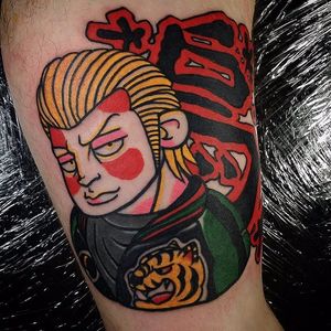 Chibi anime character tattoo by @Youngkillkim #HybridInk #YoungKillKim #Neotraditional #NeotraditionalTattoo #Cartoon #Cartooncharacters #Chibi #Cartoontattoo