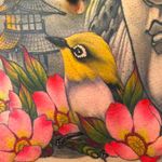 Beautiful detail shot of a bodysuit project done by Calle Corson. #callecorson #japanesestyle #japanesetattoo #japanese #bird