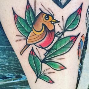 Photo from Instagram @rach_hell_: "My tattoo by the talented @joshy_tattoo" #JoshyHislop #robin #LiverpoolTattooConvention
