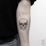 Detailed skull, by Marla Moon (via IG—marla_moon) #microtattoo #smalltattoo #tinytattoo #TattooRoundUp