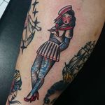 Tattooed Sailor Girl Tattoo by Jessica O #sailorgirl #sailorgirltattoo #tattooedsailorgirl #tattooedsailorgirltattoo #tattoosintattoos #traditional #nautical #pinup #JessicaO