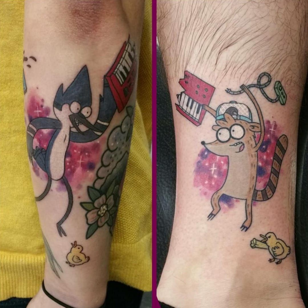 I love raccoons and Regular Show so I decided to get my favorite raccoon of  all Rigby I got this at Tatu Tattoo in Chicag  Tattoos Time tattoos  Cartoon tattoos