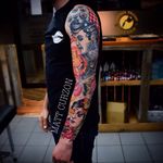 Neo-Traditional Sleeve Tattoo by Matt Curzon #neotraditional #neotraditionalsleeve #sleeve #inspiration #MattCurzon