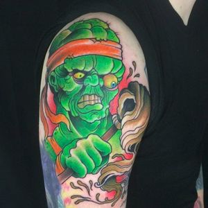 Toxie by Tom Taylor (via IG --tattootomtaylor) #tomtaylor #toxie #toxicavenger #toxicavengertattoo