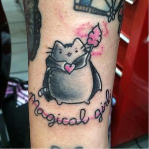 Pusheen putting a spell on you! (via IG - becky_tattoo) #Pusheen #Cartoon #CartoonTattoo #PusheenTattoo