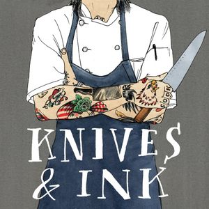 The cover art of Knives & Ink, edited by Isaac Fitzgerald and illustrated by Wendy MacNaughton. Published by Bloomsbury USA. (Image supplied by the publisher.) #IsaacFitzgerald #WendyMacNaughton #Knives&Ink #Book #Illustrated