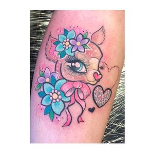 Sparkly deer tattoo by Toni Gwilliam #ToniGwilliam #deer #girly #pretty #cute