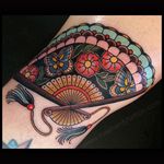 Fan by Rose Hardy (via IG-rosehardy) #fan #traditional #neotraditional #detailed #color #rosehardy