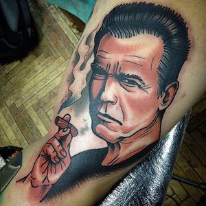 Arnold Schwarzenegger Tattoo by Boryslav Dementiev #ArnoldSchwarzenegger #traditional #traditionalportrait #popculture #popcultureportrait #popart #BoryslavDementiev