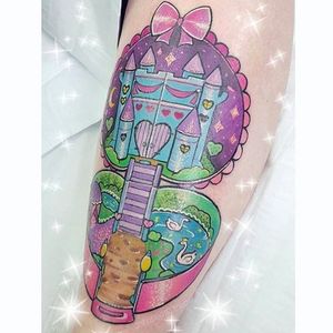 Polly Pocket tattoo by @shannan_meow #pollypockettattoo #vintagetattoo #pollypocket