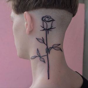 Flower neck. (via IG - _367_) #minimalistic #linework #simple #victorzabuga #flower