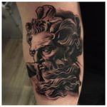 Black and grey Neptune portrait by Jens Bergstrom. #blackandgrey #realism #JensBergstrom #Neptune #god