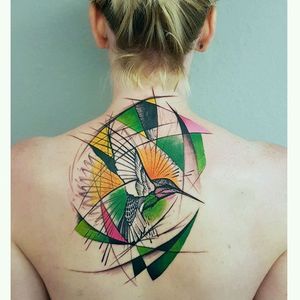 Hummingbird tattoo by Daniela Degtiar #DanielaDegtiar #graphic #sketchstyle #abstract #watercolor #hummingbird