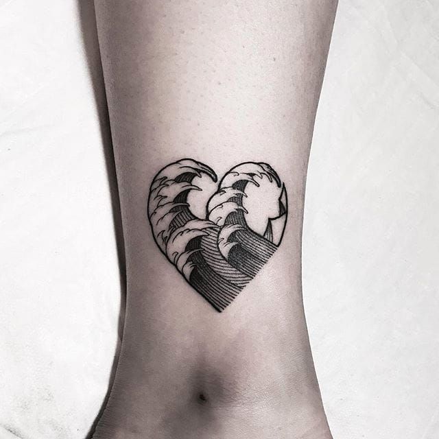 Buy Wave Heart Temporary Tattoo Online in India  Etsy