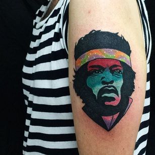 Trippy tatuaje de Jimi Hendrix.  #JimiHendrix #trippy #Cooley #MattCooley