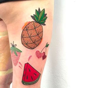 Watermelon Tattoo by Pengi Tigerstyle @Pengitattoo #PengiTattoo #Watermelon #WatermelonTattoo #Fruit