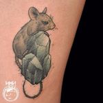 Mouse tattoo by Scott M. Harrison #ScottMHarrison #neotraditional #nature #mouse #crystal