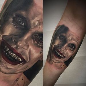 Joker Tattoo by Kris Busching #JaredLeto #Joker #JokerTattoos #SuicideSquad #Portrait #KrisBusching