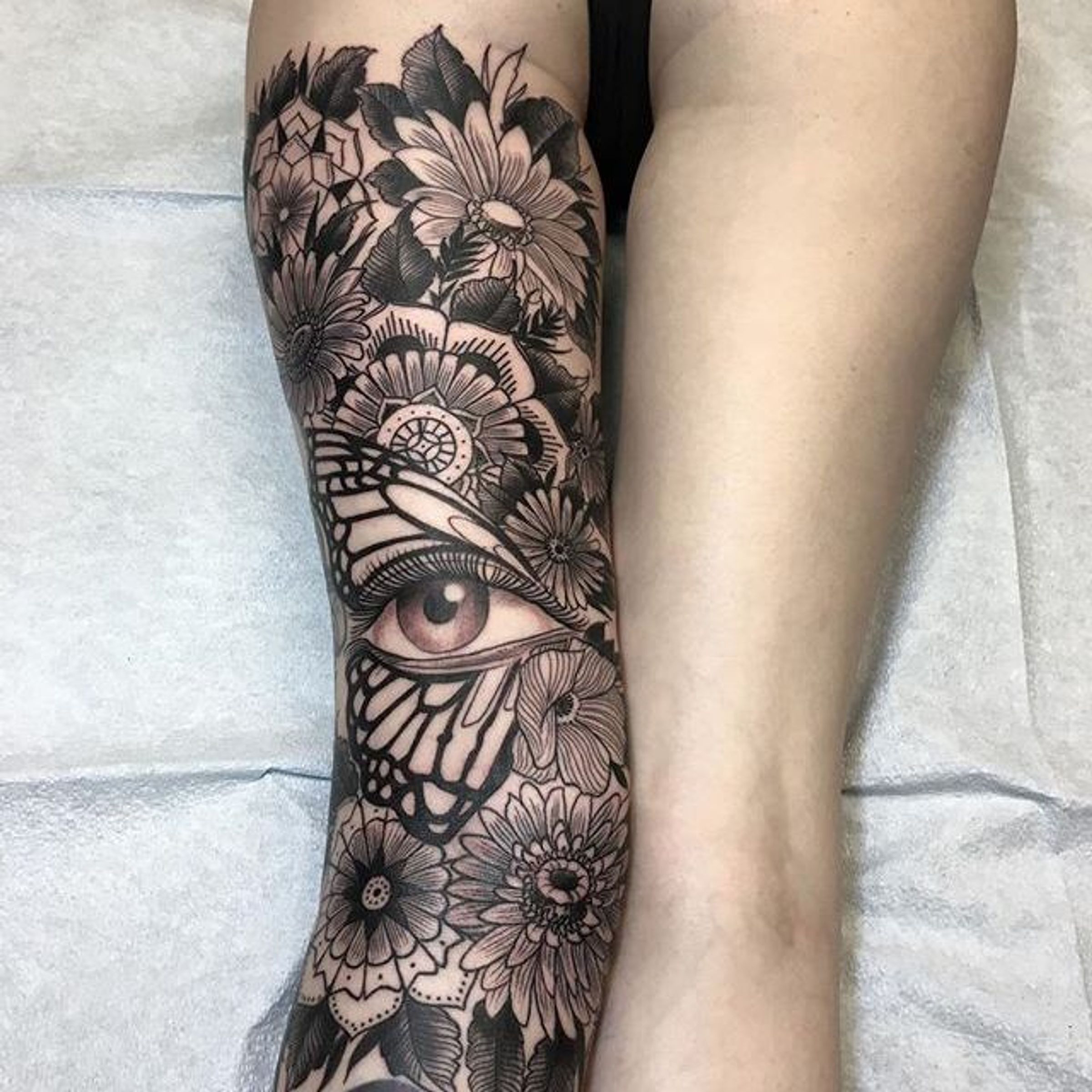 Tattoo Uploaded By Tattoodo Beautiful Bandg Leg Sleeve Made By Joseph Haefs Via