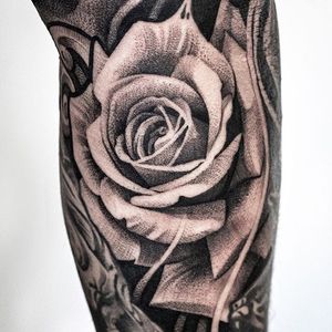 Lil B black and grey rose #lilb #lilbtattoo #rose #blackandgrey #realistic #tattoooftheday