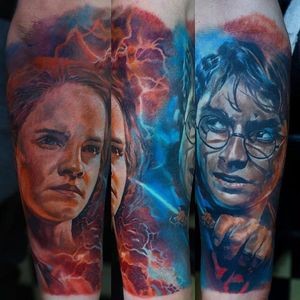 Harry Potter Tattoo by Domantas Parvainis #ColorRealism #Portrait #Realism #AmazingTattoos #HarryPotter #DomantasParvainis