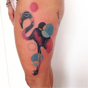 Flamingo tattoo by Loreprod #Loreprod #surrealistic #graphic #flamingo