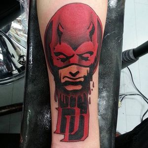 Daredevil tattoo by Nate Daskalos #Daredevil #Marvel #Superhero #comic #NateDaskalos