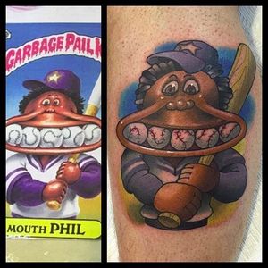 Mouth Phil by Marty McEwen (via IG -- martyrietmcewen) #MartyMcEwen #garbagepailkids #garbagepailkidstattoo