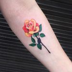 Rose via instagram zihee_tattoo #rose #flower #floral #watercolor #colorful #illustrative #zihee
