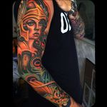 Neo-Traditional Sleeve Tattoo by Joe Frost #neotraditional #neotraditionalsleeve #sleeve #inspiration #JoeFrost