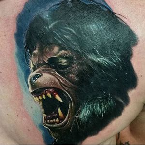 An American Werewolf in London (Via IG - thealexwright) #werewolf #americanwerewolf #color #portrait #horror #realism #alexwright