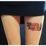 Watercolor Floral by TATUL (via etsy.com) #tattooedtights #painted #art #fashion #TATUL #temporarytattoos #tights #stockings
