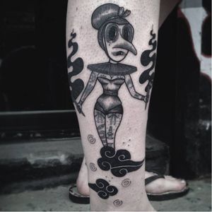 Tattooed circus lady by Tahlz #Tahlz #linework #blackwork #illustrative #circus #freak