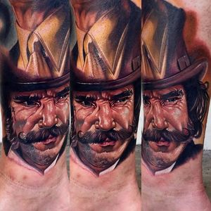 Bill the Butcher Tattoo by Audie Fulfer jr. #BilltheButcher #colorportrait #colorrealism #AudieFulferJr