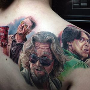 Big Lebowski, the main character from the big collection of movies Big Lebowski tattoos, made by Paul Acker #BigLebowski #TheBigLebowski #MovieTattoos #FilmTattoos #PaulAcker