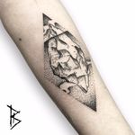 Iceberg tattoo by Loïc Lebeuf. #iceberg #blackwork #ice #mountain #arctic #dotwork #LoïcLebeuf