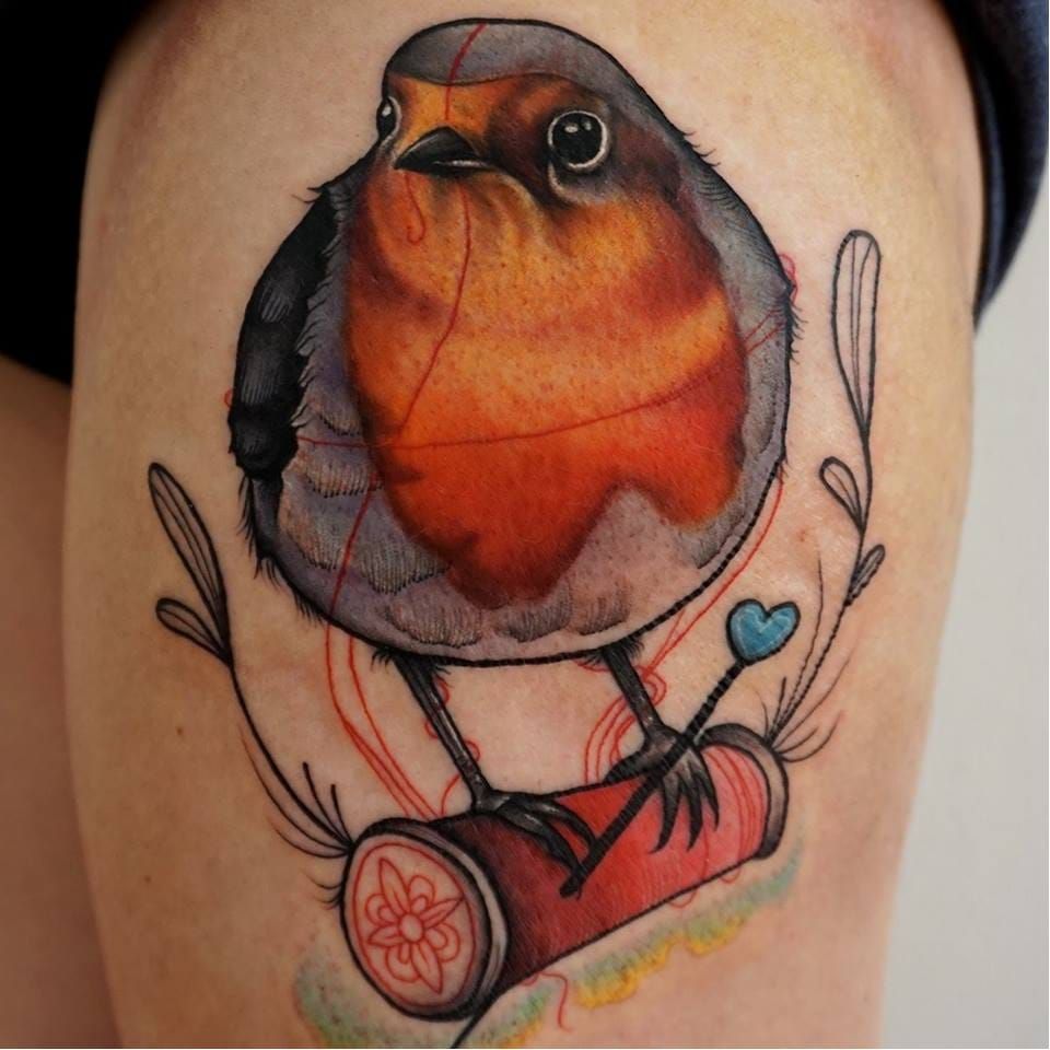 Koray Karagözler - Robin Red Breast 🧡 . . . . . . #robin #robinredbreast # tattoo #abstract #abstracttattoo #watercolor #watercolortattoo #custom  #tattooed #color #tattoos #koraykaragozler #koraykaragözler #brush #bird  #birdtattoo #blackwork | Facebook
