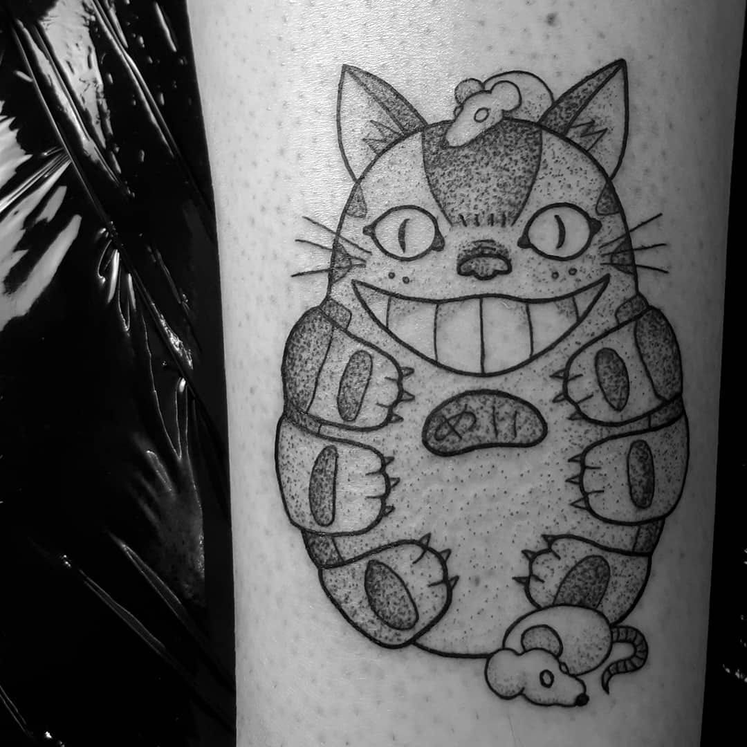 Catbus My Neighbor Totoro      tattoo tattoos tattooflash  traditionalflash traditionaltattoos blxckink blackwork  Instagram