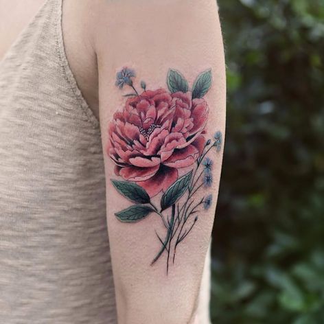 Encantador tatuaje de Joice Wang #JoiceWang #watercolor #graphic #nature #flower