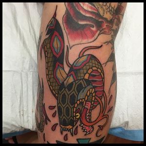 Snake Tattoo by James Cumberland #snake #neotraditionalsnake #neotraditional #neotraditionalartist #traditional #JamesCumberland